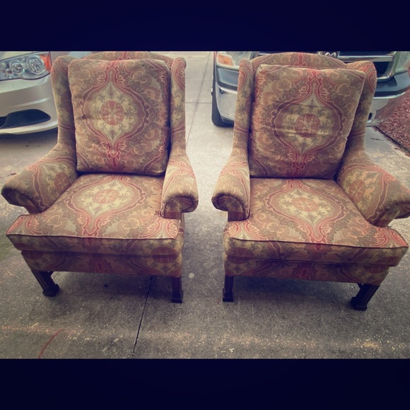 Two Thomasville High-back Chairs - Picture 1 of 4